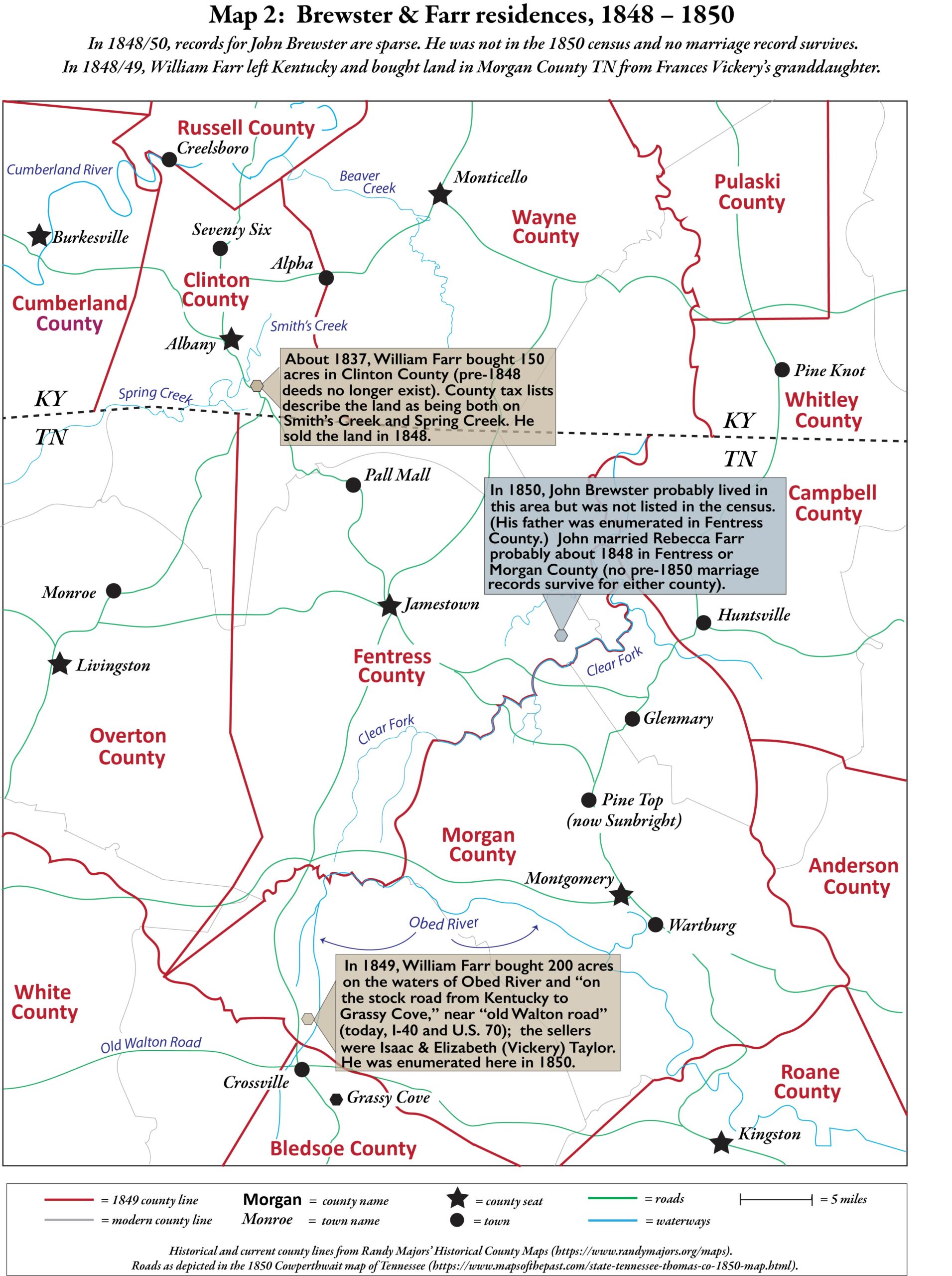 1849 TN KY map – Gough Family Genealogy